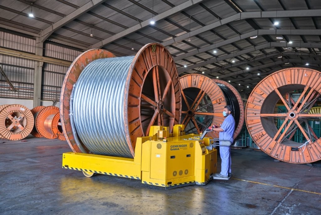Space-saving and safe transport of cable reels