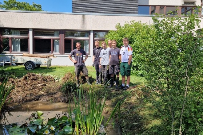 gymnasiums muensingen - neugestaltung außenbereich teich 